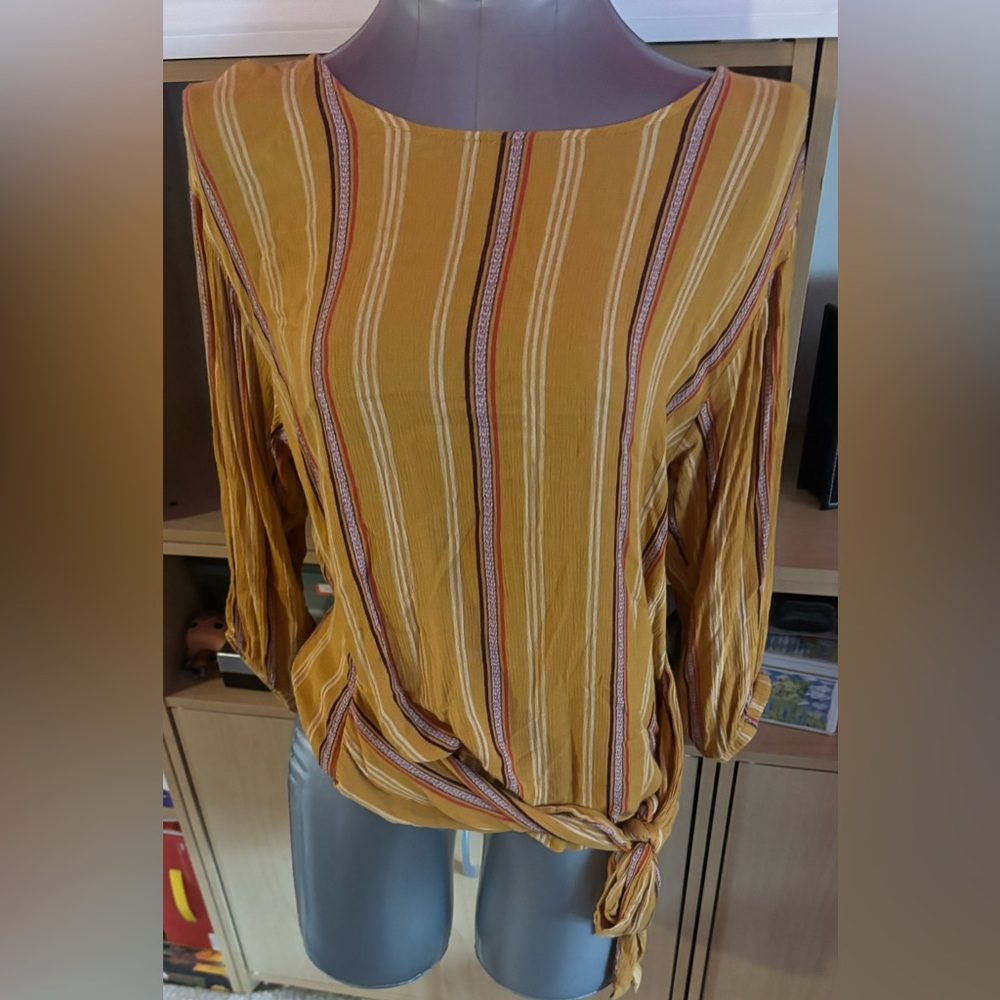 Ana Women’s Yellow Striped Top, Size S